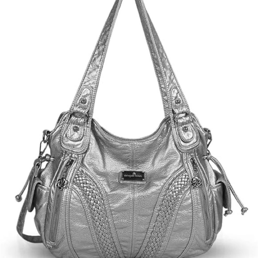 Angel Kiss Y2K Silver Shoulder Bag
